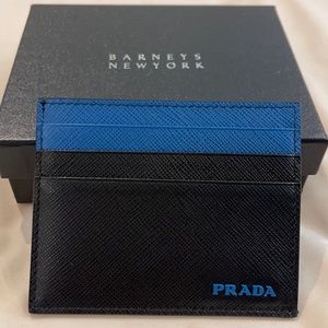 PRADA Saffiano leather colour-block cardholder